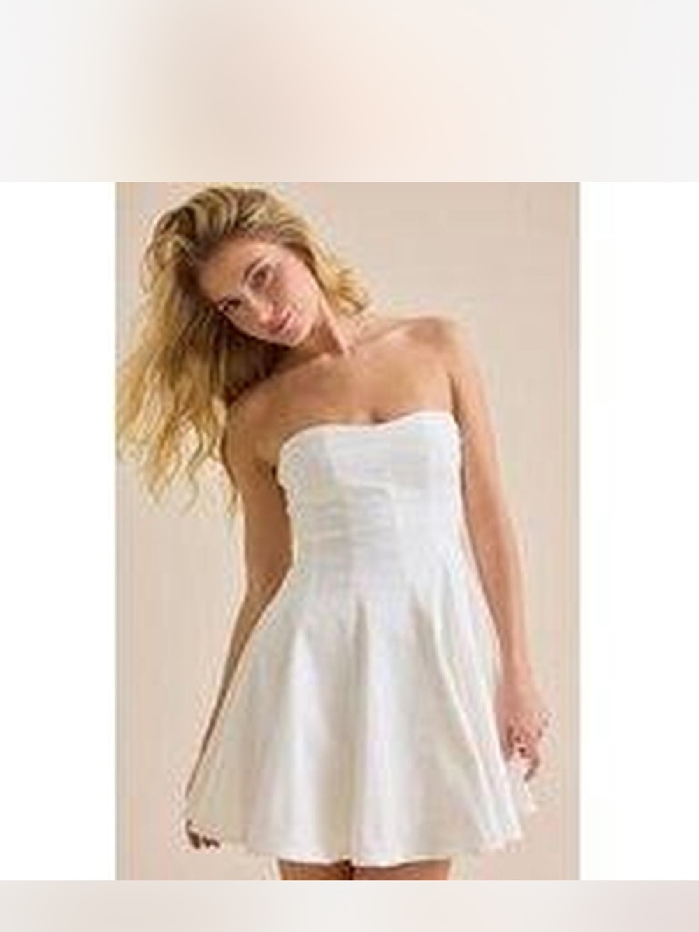 Altar'd State Strapless White A-Line Mini Dress